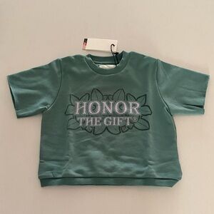 Kids Honor the gift Green floral crewneck